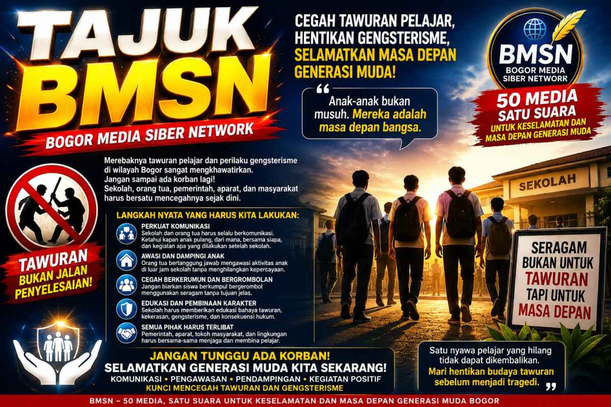 Tawuran Pelajar di Bogor Mengkhawatirkan, BMSN Serukan Kolaborasi Pencegahan