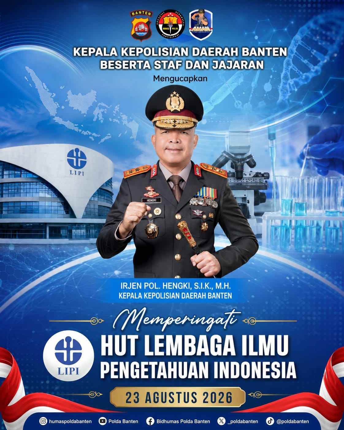 Kapolda Banten Ucapkan Selamat HUT LIPI, Dorong Inovasi untuk Kemajuan Bangsa