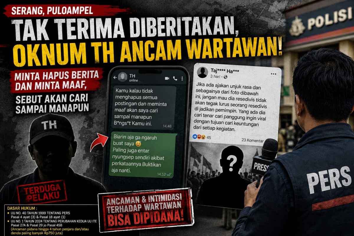Diduga Intimidasi Wartawan, Pria di Serang Terancam Jerat UU Pers dan ITE