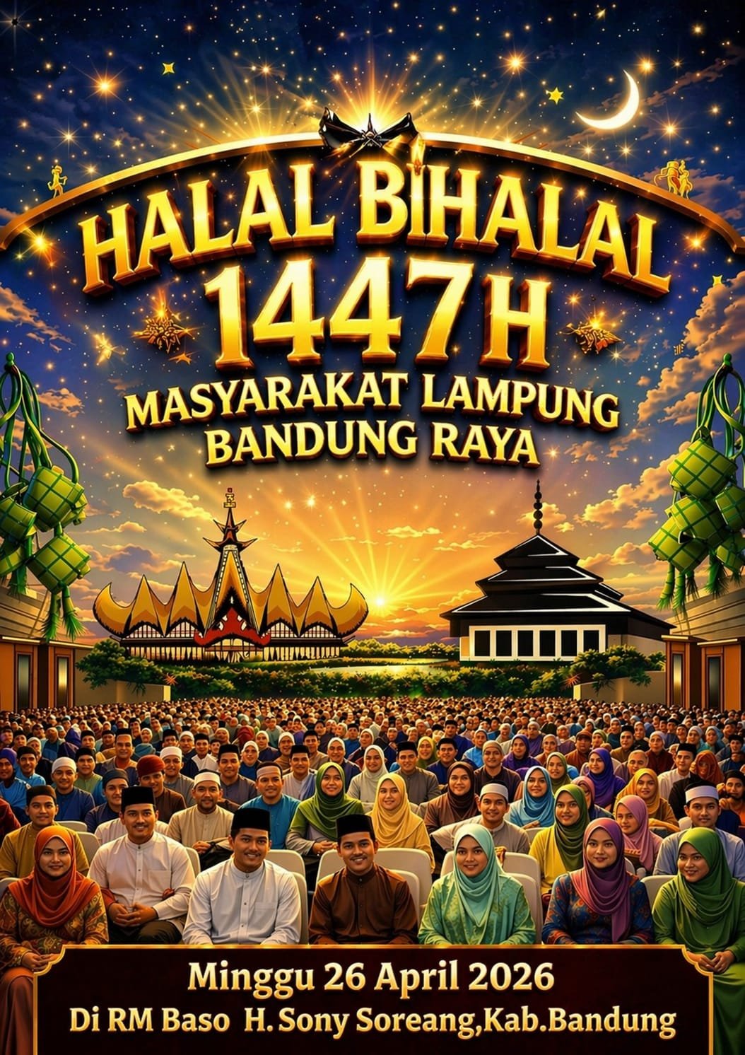 Mari Hadiri Halal Bihalal Masyarakat Lampung se-Bandung Raya, 26 April 2026 di RM Bakso Haji Sony Soreang