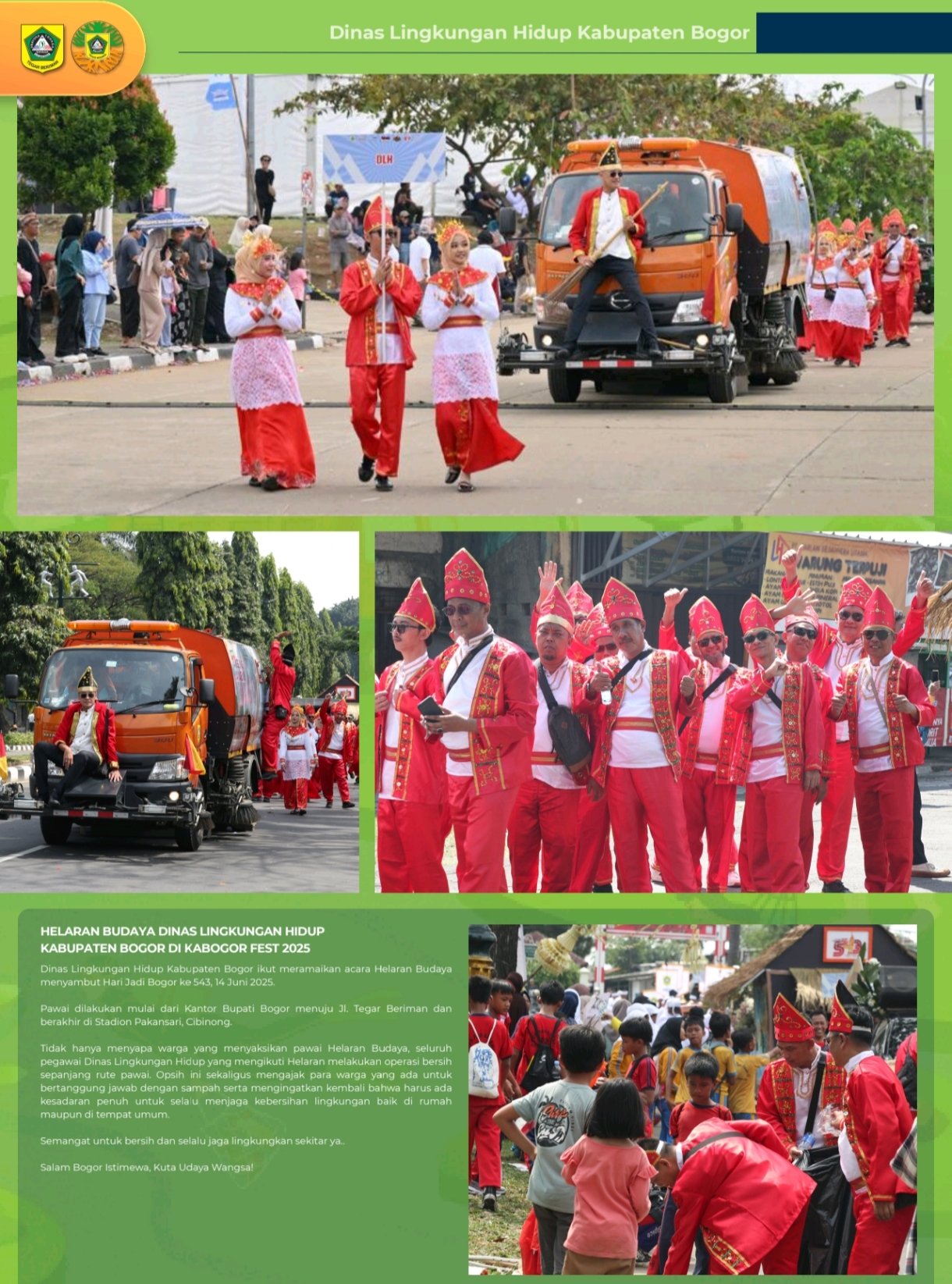 Helaran Budaya Dinas Lingkungan Hidup Kabupaten Bogor di Kabogor Fest 2025