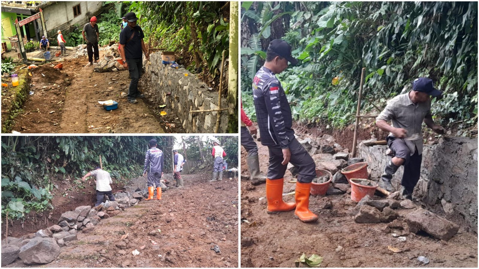 Permudah Akses Tiga RW, Desa Banjarwangi Ciawi Realisasikan Rabat Beton Dan Turap Melalui Dana Desa