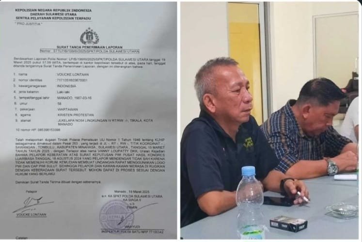 Ketua PWI Sulut Voucke Lontaan Laporkan Vanny Laupatty dkk ke Polisi