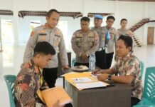 Polres Sitaro Laksanakan Pemeriksaan Administrasi Awal Penerimaan Polri Terpadu TA 2026